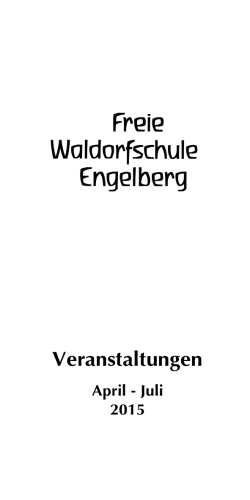 Veranstaltungskalender - Freie Waldorfschule Engelberg