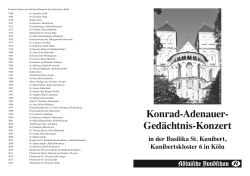 Konrad-Adenauer- Gedächtnis-Konzert in der Basilika St. Kunibert