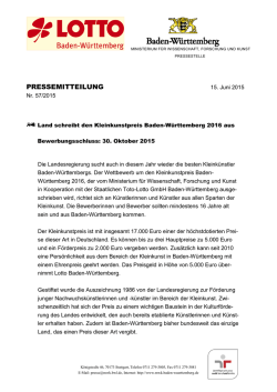 Pressemitteilung Ausschreibung Kleinkunstpreis 2016