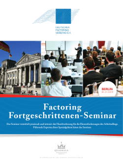 Factoring Fortgeschrittenen-Seminar - Deutscher Factoring