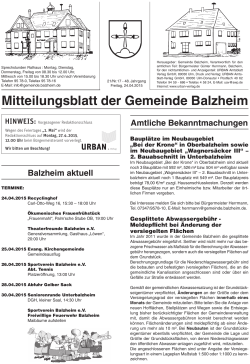 Mitteilungsblatt der Gemeinde Balzheim