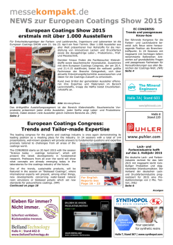 NEWS zur European Coatings Show 2015