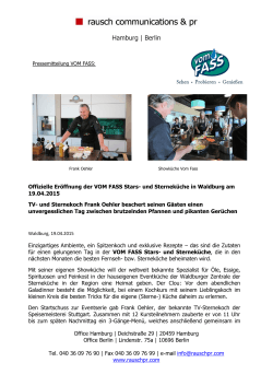 VOM FASS Stars- und Sterneküche in Waldburg ist nun eröffnet