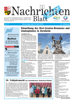 Nachrichtenblatt Nr. 17 vom 23. April 2015