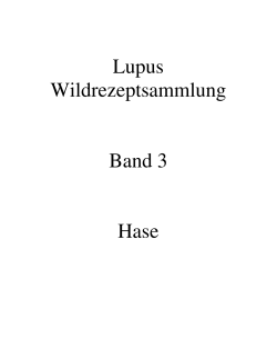 Lupus Wildrezeptsammlung Band 3 Hase
