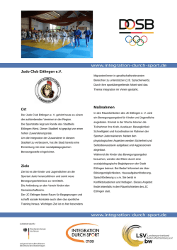 Judo Club Ettlingen e.V. Ort Ziele Ma&szlig;nahmen