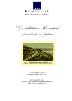 Hasenstrick Speisekarte (zu den Haupt