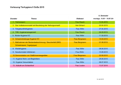 Vorlesung Tierhygiene II SoSe 2015