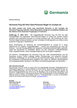 Germania Flug AG führt Zwei-Personen
