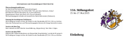 116. Stiftungsfest Einladung - Unitas Hildburghausen zu Wuppertal