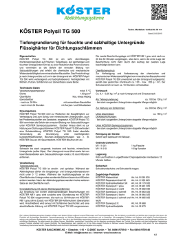 Technisches Merkblatt M 111 K&Ouml;STER Polysil TG 500