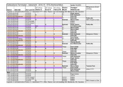 Gottesdienst-Terminplan - Uebersicht 2014-15 ETG