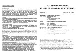Gottesdienste und Termine der Pfarrei vom 26.04.