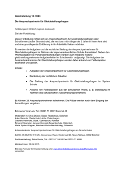 Ansprechpartnerin für Gleichstellungsfragen