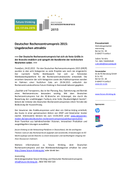 Deutscher Rechenzentrumspreis 2015