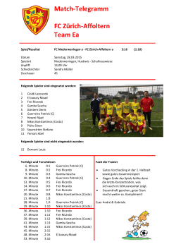 Matchtelegramm - FC Zürich