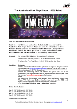 The Australian Pink Floyd Show - 50% Rabatt