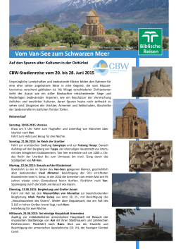 Programm CBW-Studienreise Osttürkei