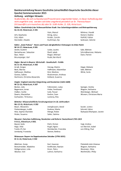 Basiskursen / Proseminaren im Sommersemester 2014