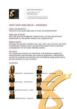 GREAT EIGHT BAND BERLIN &ndash; PRESSEINFO ladies - hensel-net