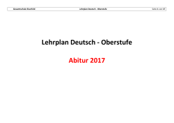 Lehrplan Sekundarstufe II Abi 2017