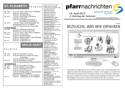 Pfarrnachrichten für den 19.04.2015 - Pastoralverbund Hagen
