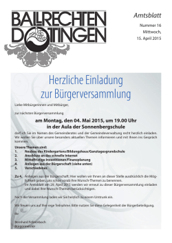 Herzliche Einladung zur B&uuml;rgerversammlung - Ballrechten