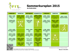 Sommerkursplan 2015 - FITZ Fitness: Studio