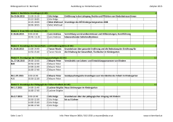 Zeitplan der Seminare - Bildungszentrum St. Bernhard