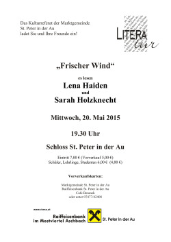 „Frischer Wind“ Lena Haiden Sarah Holzknecht