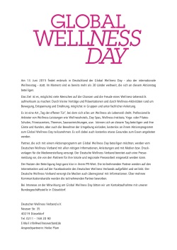 Infoblatt Global Wellness Day 2015