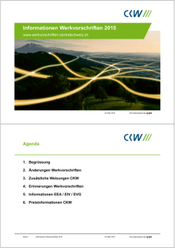 Informationen Werkvorschriften 2015