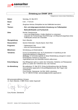 Einladung zur OVkW* 2015 - Samariterverband beider Appenzell