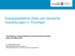 Energiepolitische Ziele und räumliche Auswirkungen in Thüringen
