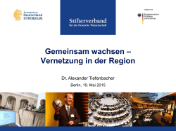 Vernetzung in der Region - Stifterverband für die Deutsche