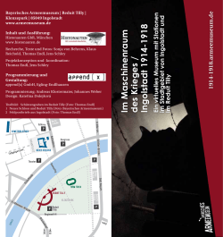 Im Maschinenraum des Krieges / Ingolstadt 1914-1918