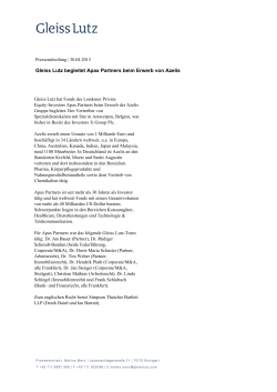 Gleiss Lutz begleitet Apax Partners beim Erwerb von Azelis