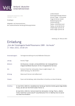 Anmeldung für die Veranstaltung am 17. März