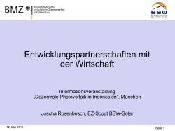 J. Rosenbusch - Entwicklungspartnerschaften mit der