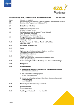 eza!-partner-tag 2015_2 – neue qualität für bau und energie 20. Mai