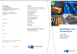INCOTERMS® 2010 Praxisbeispiele Einladung