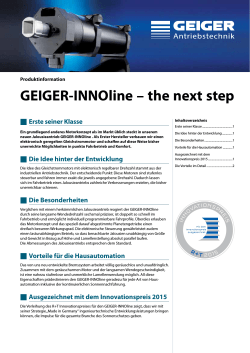 GEIGER-INNOline – the next step