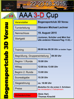 Ausschreibung AAA 3 D Cup 22-23.08.2015