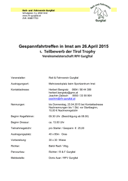 Ausschreibung - Landesfachverband für Reiten und Fahren in Tirol