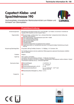 Capatect-Klebe- und Spachtelmasse 190