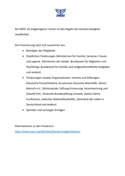 Die ZWST als eingetragener Verein ist den Regeln der