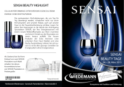 SENSAI BEAUTY TAGE - Parfümerie Wiedemann