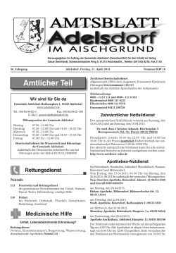 Amtlicher Teil - Die Gemeinde Adelsdorf