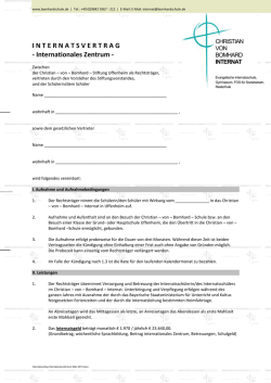 Internatsvertrag - Christian von Bomhard Schule
