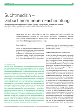 Suchtmedizin – Geburt einer neuen Fachrichtung